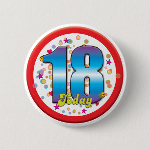 Badge Rond 5 Cm 18ème Anniversaire aujourd'hui v2