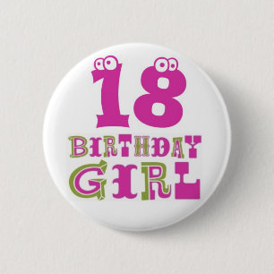 Badge Rond 5 Cm 18ème Insigne de bouton de fille d'anniversaire