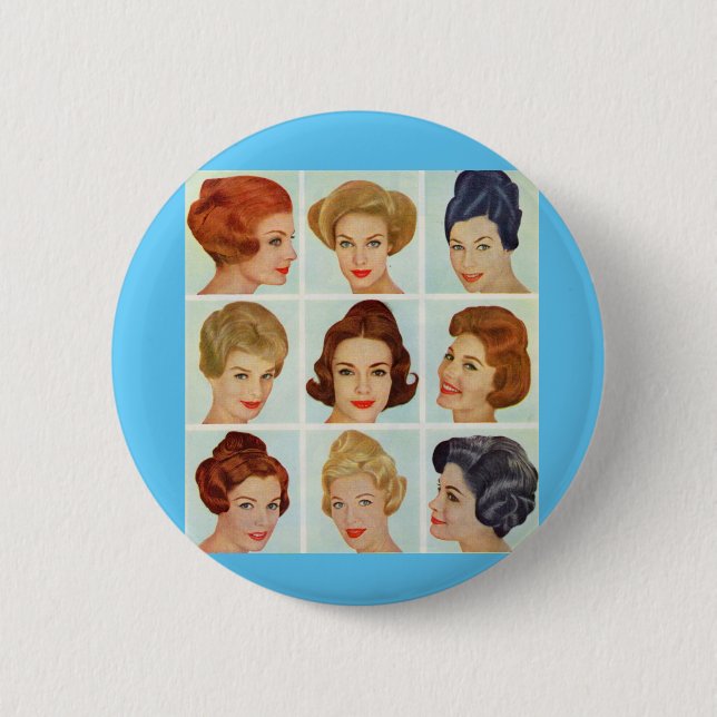 Badge Rond 5 Cm 1960 s hairstyles grid (Devant)