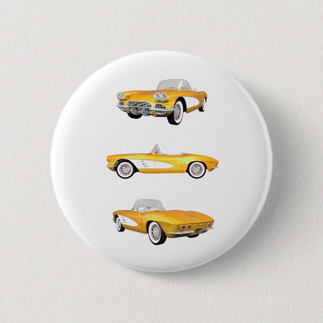 Badge Rond 5 Cm 1961 Corvette C1 : (Devant)