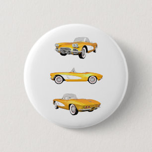 Badge Rond 5 Cm 1961 Corvette C1 :