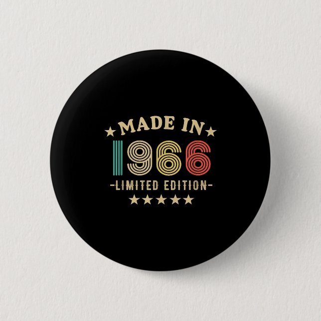 Badge Rond 5 Cm 1966 60th Birthday,funny Retro 2026 Gift Him,dad,f (Devant)