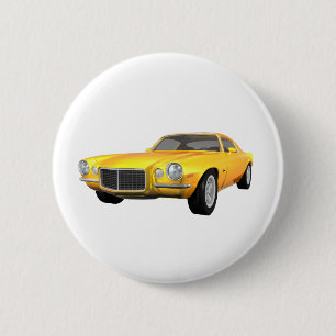 Badge Rond 5 Cm 1972 Camaro Z28 : Muscle Car: Fin jaune :
