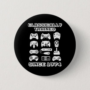 Badge Rond 5 Cm 1974 Vidéo Vidéo Vidéo de l'ancienne école Thème A