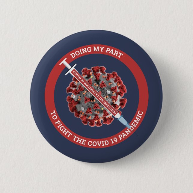 Badge Rond 5 Cm 19 Modèle vacciné (Devant)
