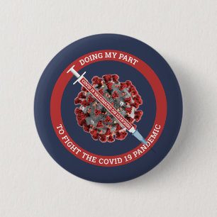 Badge Rond 5 Cm 19 Modèle vacciné