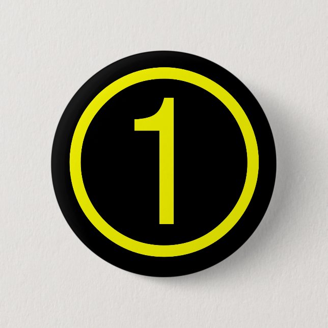 Badge Rond 5 Cm 1 numéro un (Devant)