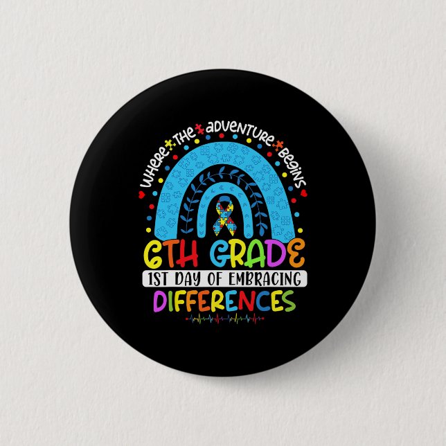 Badge Rond 5 Cm 1er jour d'acceptation des différences 6 e année d (Devant)