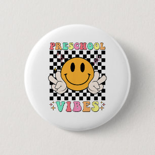 Badge Rond 5 Cm 1Er Jour De L'École Vibes Amusants Enseignants Nur