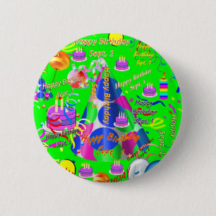 Badge Rond 5 Cm 1er septembre Bouton d'anniversaire pour enfants