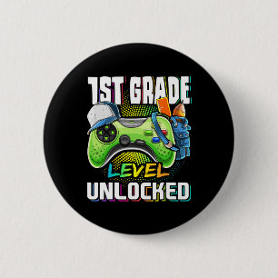 Badge Rond 5 Cm 1ère année Jeu vidéo déverrouillé Ck à l'école B
