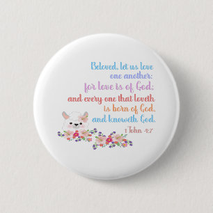 Badge Rond 5 Cm 1Jean4:7 Verset biblique