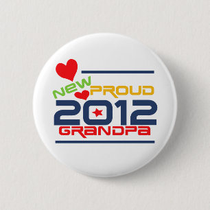 Badge Rond 5 Cm 2012 T-shirts et cadeaux fiers de grand-papa