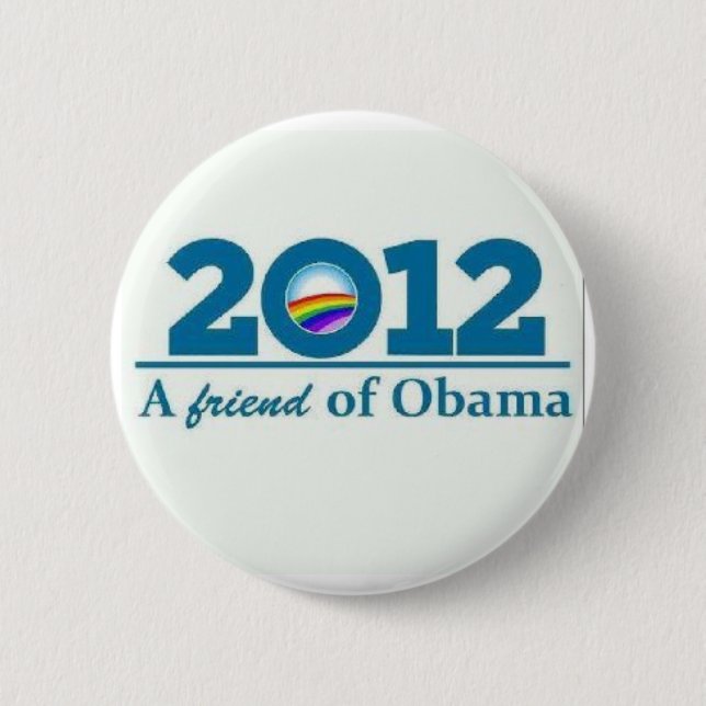 Badge Rond 5 Cm 2012 un ami de la lesbienne gaie LBGT de Barack (Devant)
