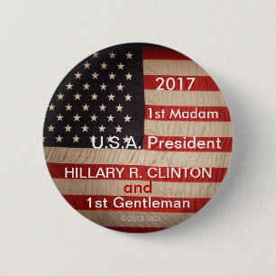 Badge Rond 5 Cm 2017 ?ère Madame U.S.A. président et ęr monsieu