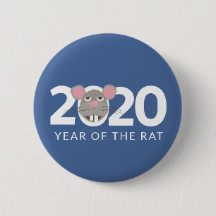 Badge Rond 5 Cm 2020 année de la classique bleue de rat
