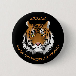 Badge Rond 5 Cm 2022 Année pour la protection des tigres
