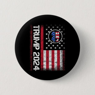 Badge Rond 5 Cm 2024 45 47 Stand With American Flag Hommes Femmes