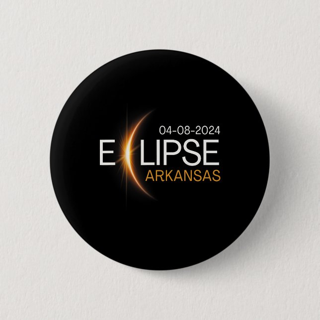 Badge Rond 5 Cm 2024 Arkansas Totalité Eclipse Arkansas Solar 2024 (Devant)