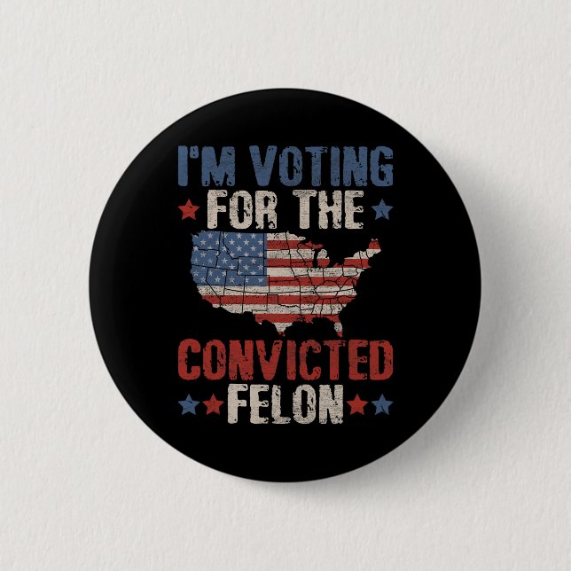 Badge Rond 5 Cm 2024 Condamné Felon1 (Devant)