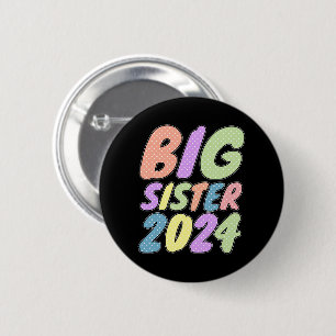 Badge Rond 5 Cm 2024 Grande Sœur Petits Points Féminins