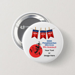 Badge Rond 5 Cm 2024 Presidential Election, Running Man Edition