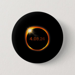 Badge Rond 5 Cm 2024 Solar Eclipse Américain Totality Spring 4.08.