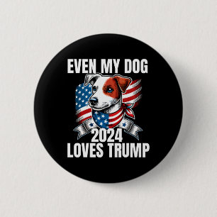 Badge Rond 5 Cm 2024 Terrier Chien Usa Drapeau Même Mon Chien Aime