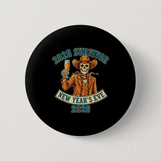 Badge Rond 5 Cm 2025 Survivor New Year's Eve 2026  (Devant)
