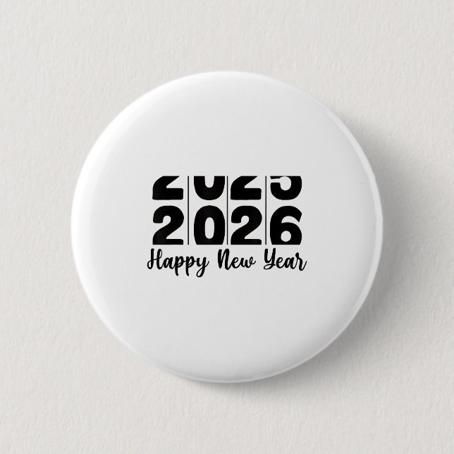 Badge Rond 5 Cm 2026 Happy New Year Bold Numbers Celebration Party (Devant)