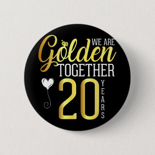 Badge Rond 5 Cm 20 Ans 20e Anniversaire Chemises pour mariés Husba