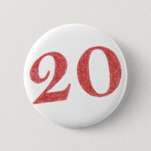 Badge Rond 5 Cm 20 ans d'anniversaire