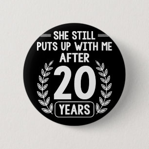 Badge Rond 5 Cm 20 Ans De Mariage Mari Funny 20e Anniversaire