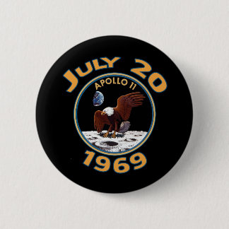 Badge Rond 5 Cm 20 juillet 1969 mission d'Apollo 11 à la lune