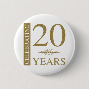Badge Rond 5 Cm 20e anniversaire du Mariage