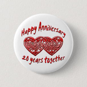 Badge Rond 5 Cm 20ème. Anniversaire