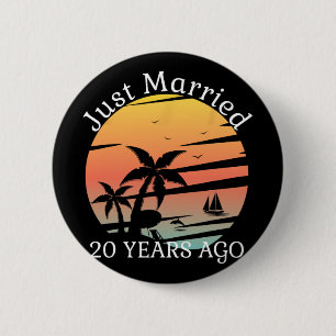 Badge Rond 5 Cm 20ème anniversaire de Mariage Croisière juste mari