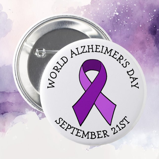 Badge Rond 5 Cm 21/09 Journée mondiale de la maladie d’Alzheimer (Créateur téléchargé)