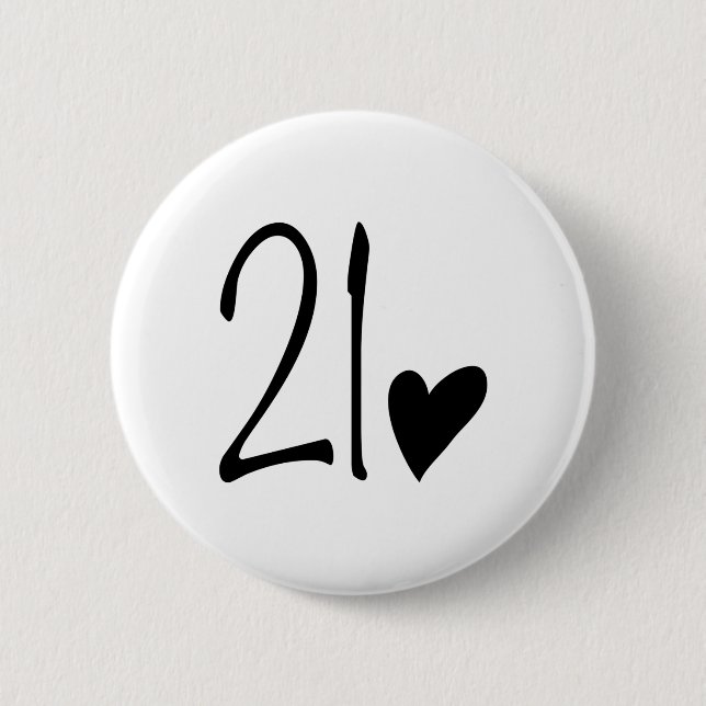 Badge Rond 5 Cm 21 ans (Devant)