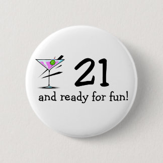 Badge Rond 5 Cm 21 et préparez pour l'amusement Martini