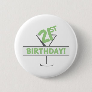 Badge Rond 5 Cm 21e anniversaire !