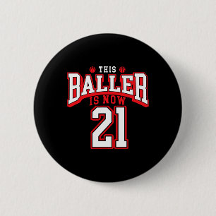 Badge Rond 5 Cm 21e anniversaire Bysketbyll Amour 21 ans Anniversa
