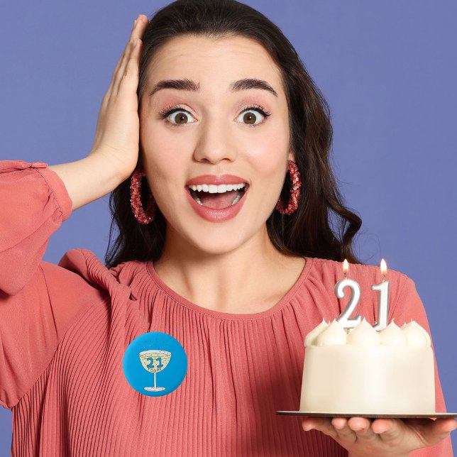 Badge Rond 5 Cm 21e anniversaire insigne épingle 21 ans célébratio (Créateur téléchargé)