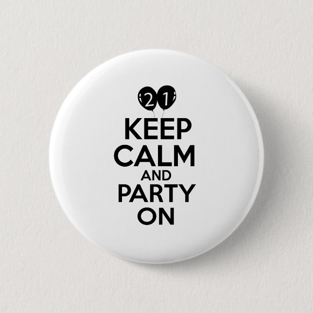 Badge Rond 5 Cm 21èmes conceptions d'anniversaire d'année (Devant)
