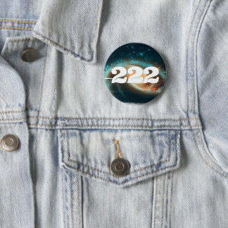 Badge Rond 5 Cm 222 Universe Angel Numéro Galaxy Manifestation