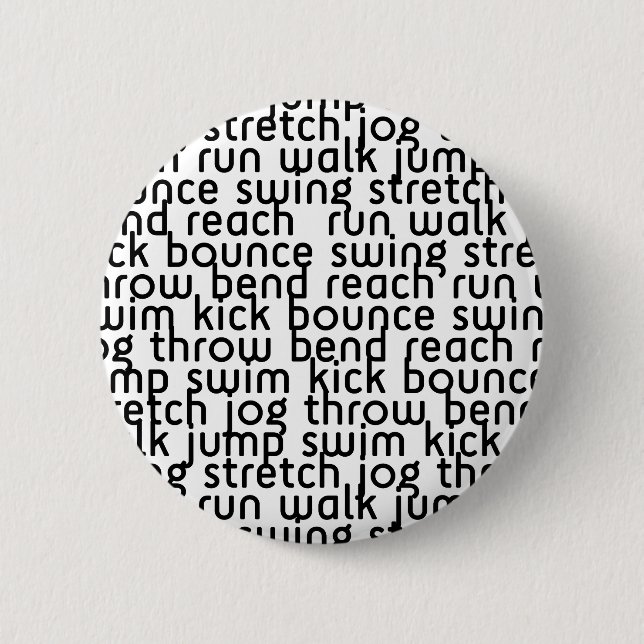 BADGE ROND 5 CM 226 ATHLÉTIQUE ACTIVE FITNESS EXCERCISE MOVE BOUNC (Devant)