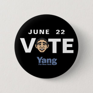 Badge Rond 5 Cm 22 juin Vote Yang Maire NYC