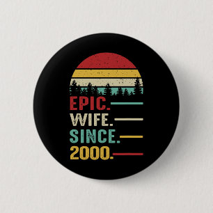 Badge Rond 5 Cm 23e anniversaire de Mariage pour sa femme épopée d