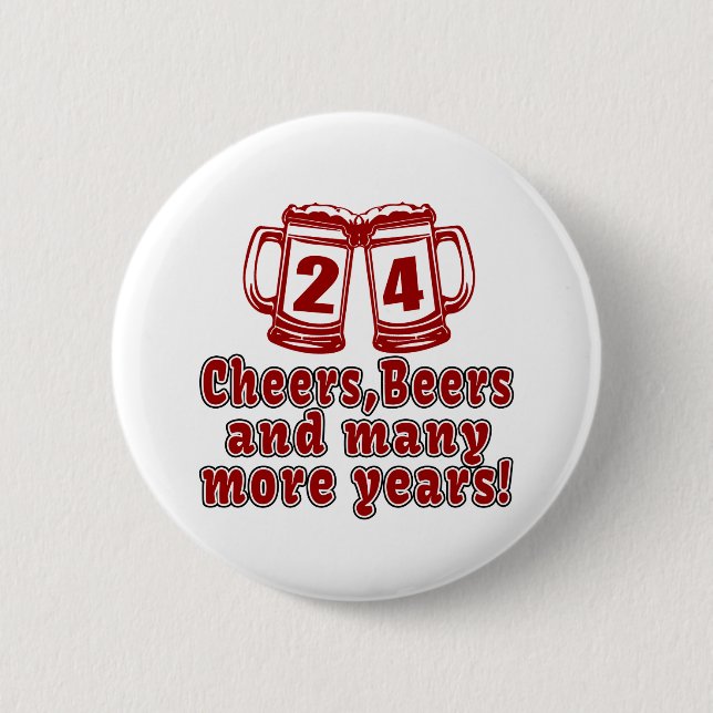 Badge Rond 5 Cm 24 conceptions d'anniversaire de bières (Devant)