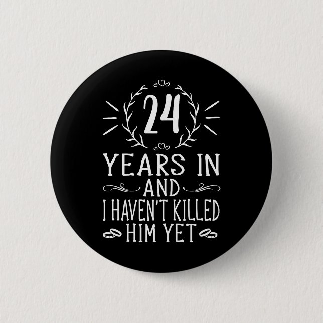 Badge Rond 5 Cm 24e anniversaire de Mariage pour elle - 24 ans Mar (Devant)